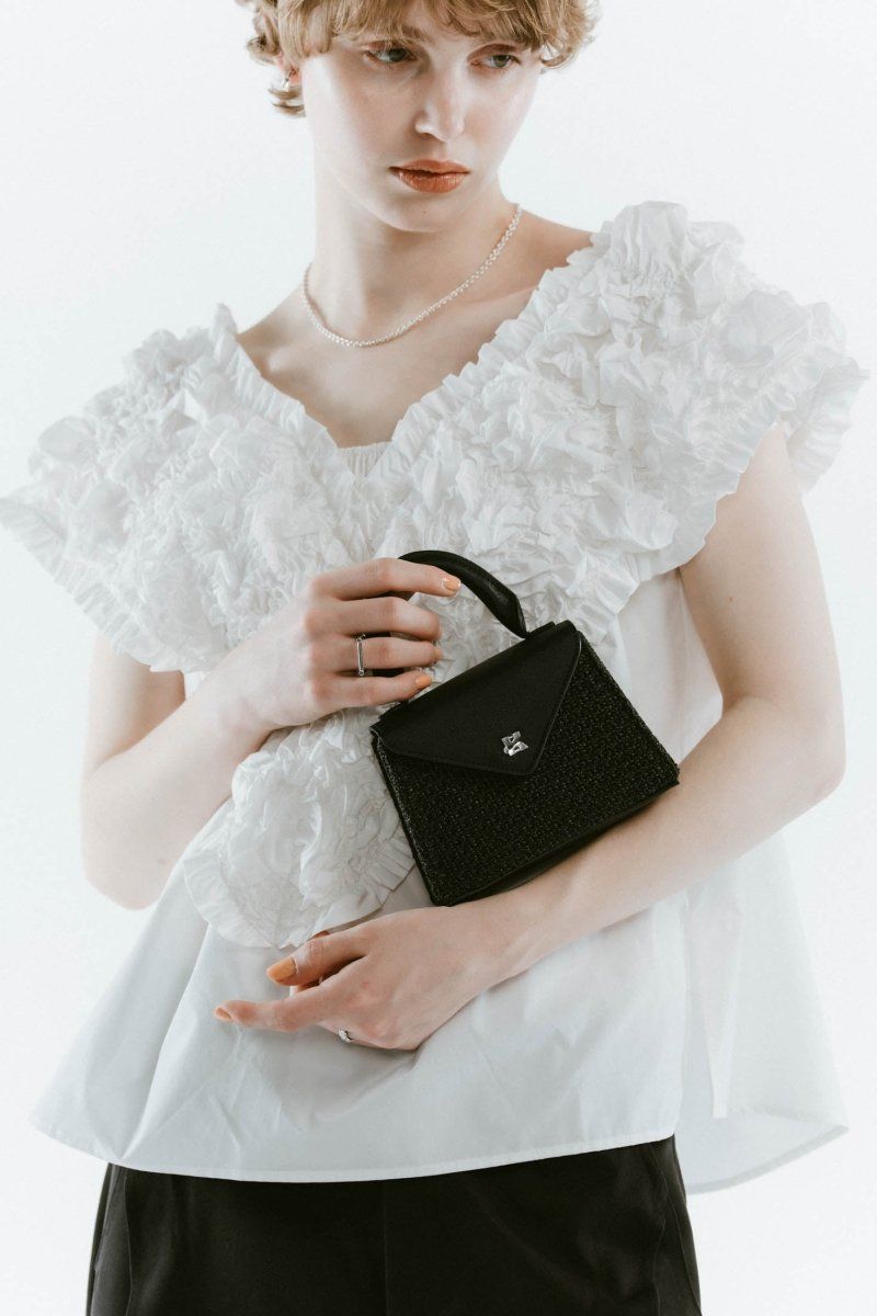 K motif mini basket / Kモチーフ ミニバスケットバッグ (ブラック) / 25SS