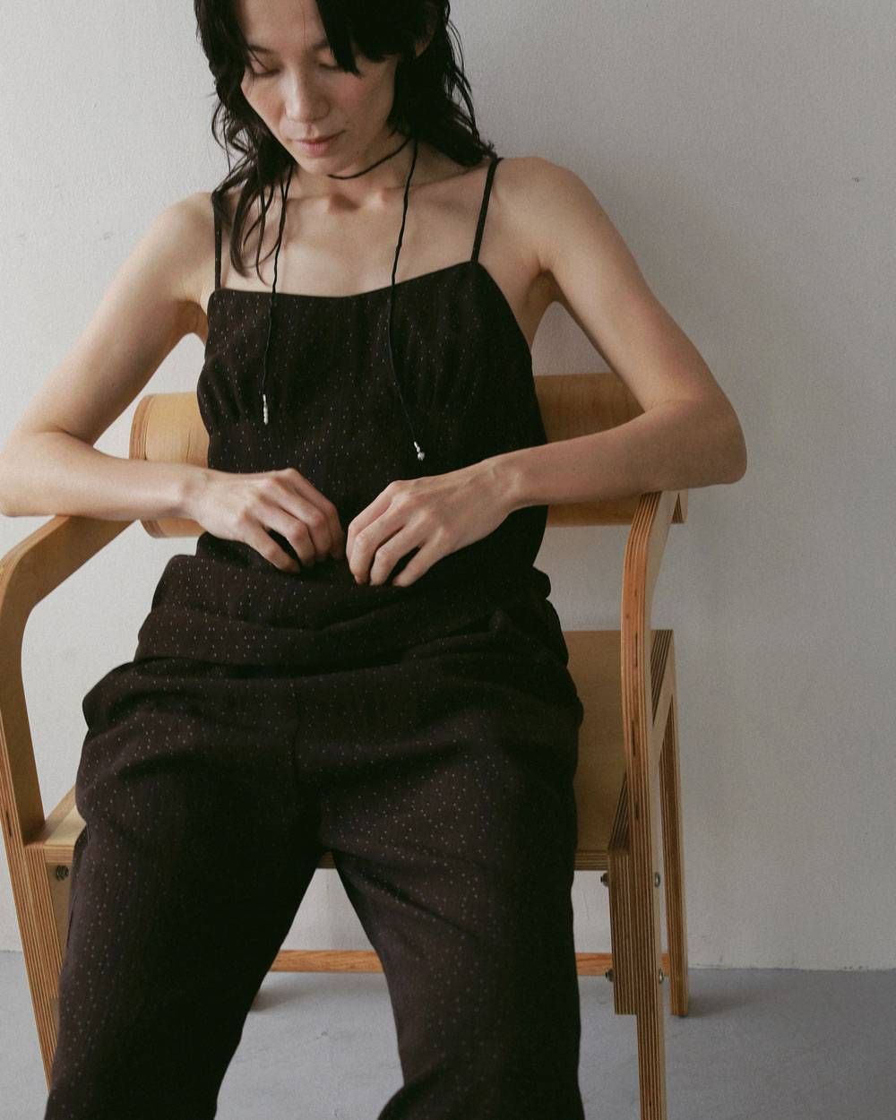 シルクコードチョーカー (ブラック) Silk Cord Choker (Black) / 27SS