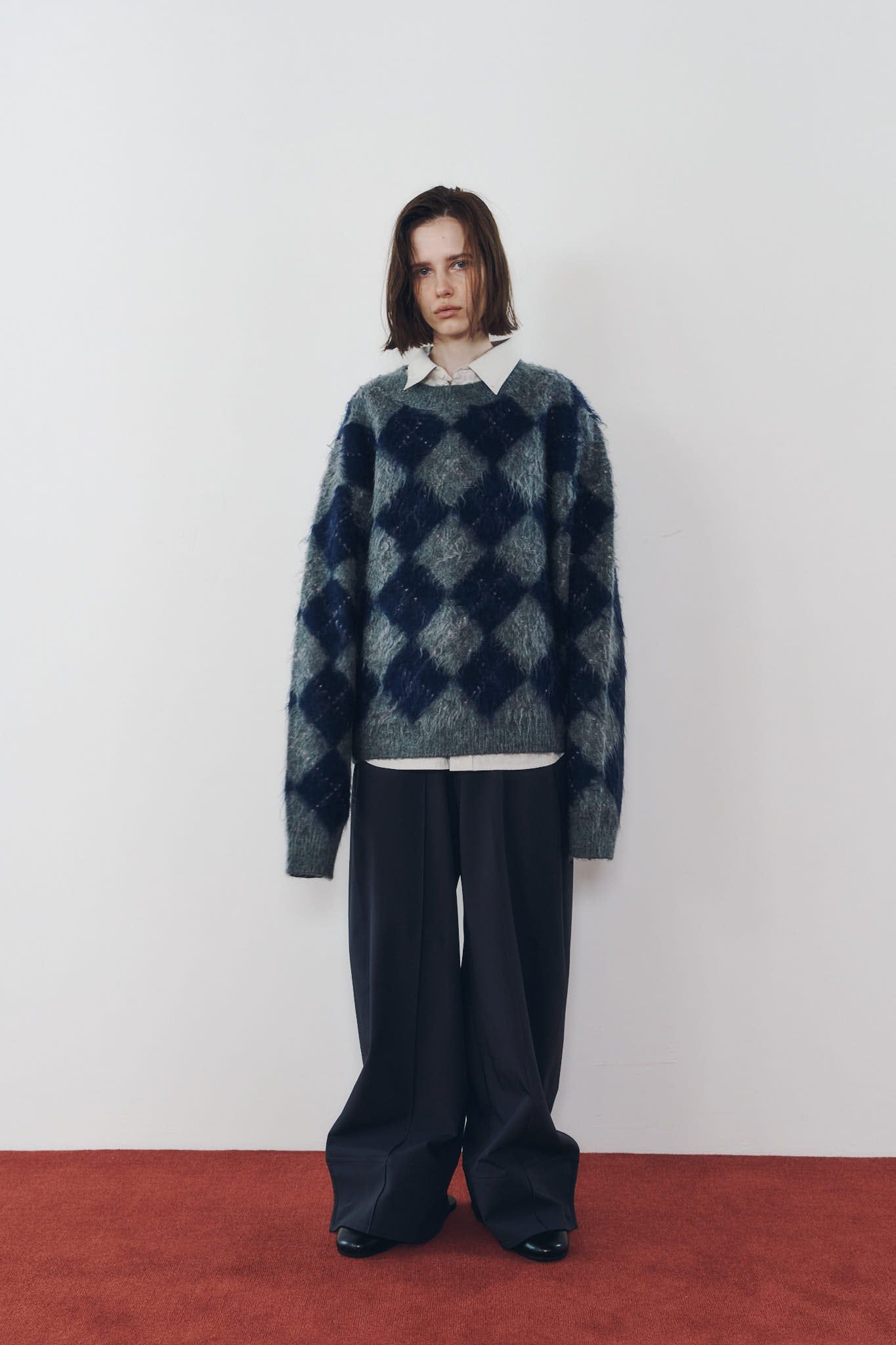 アーガイルニット (ネイビー) argyle knit(unisex) (Navy) / 26AW