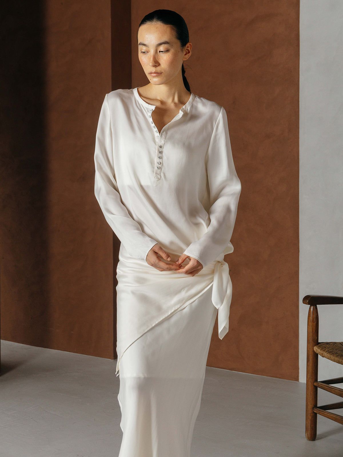 キュプラ トップス (アイボリー) CUPRO TOPS (Ivory) /  26SS