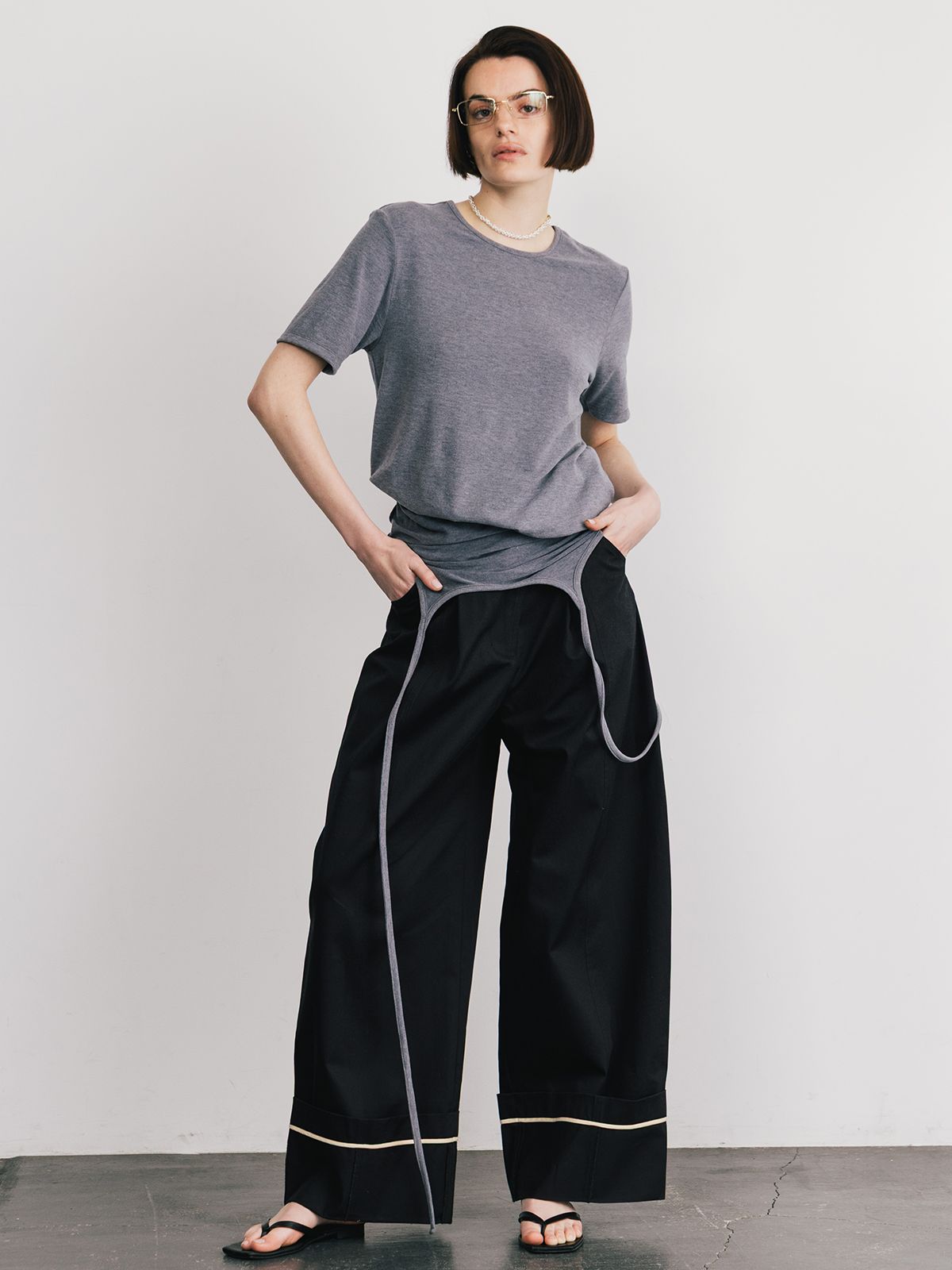 【25SS】COTTON WIDE PANTS / コットンワイドパンツ (ブラック)