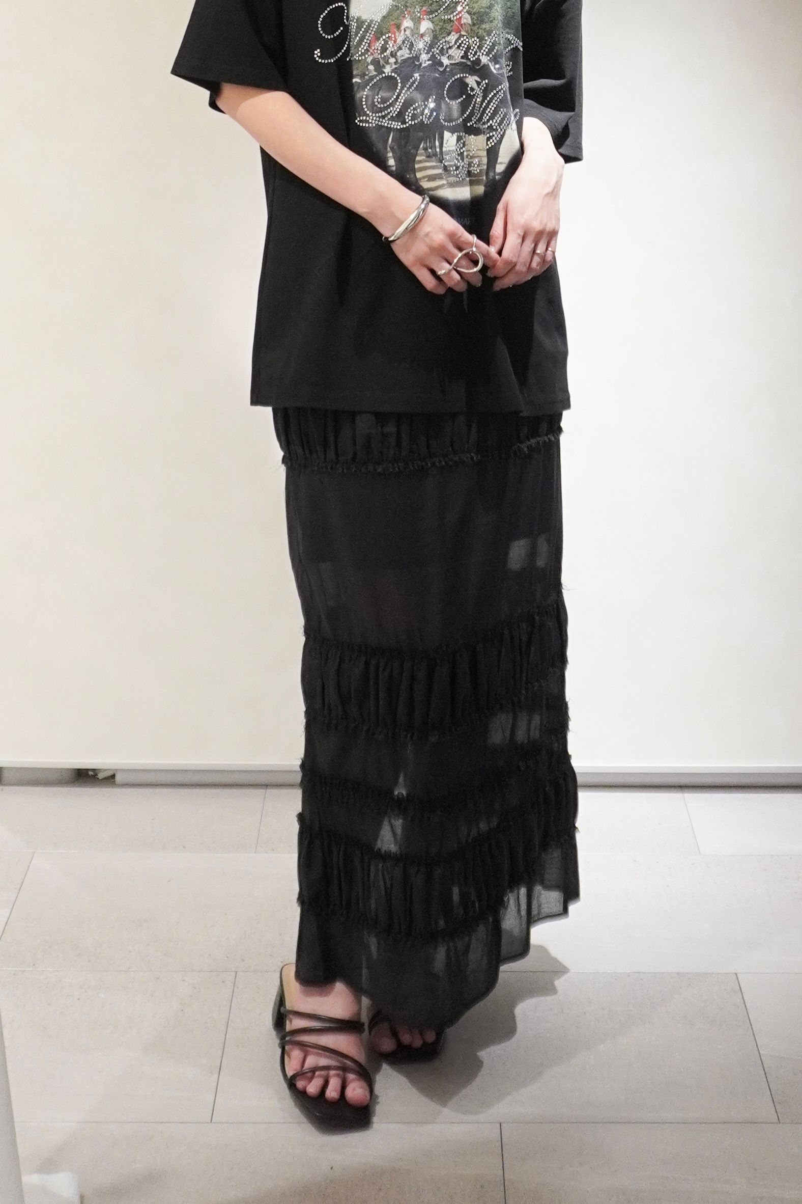 ànuke - ティアード ペンシルスカート (ブラック) Tiered Pencil Skirt