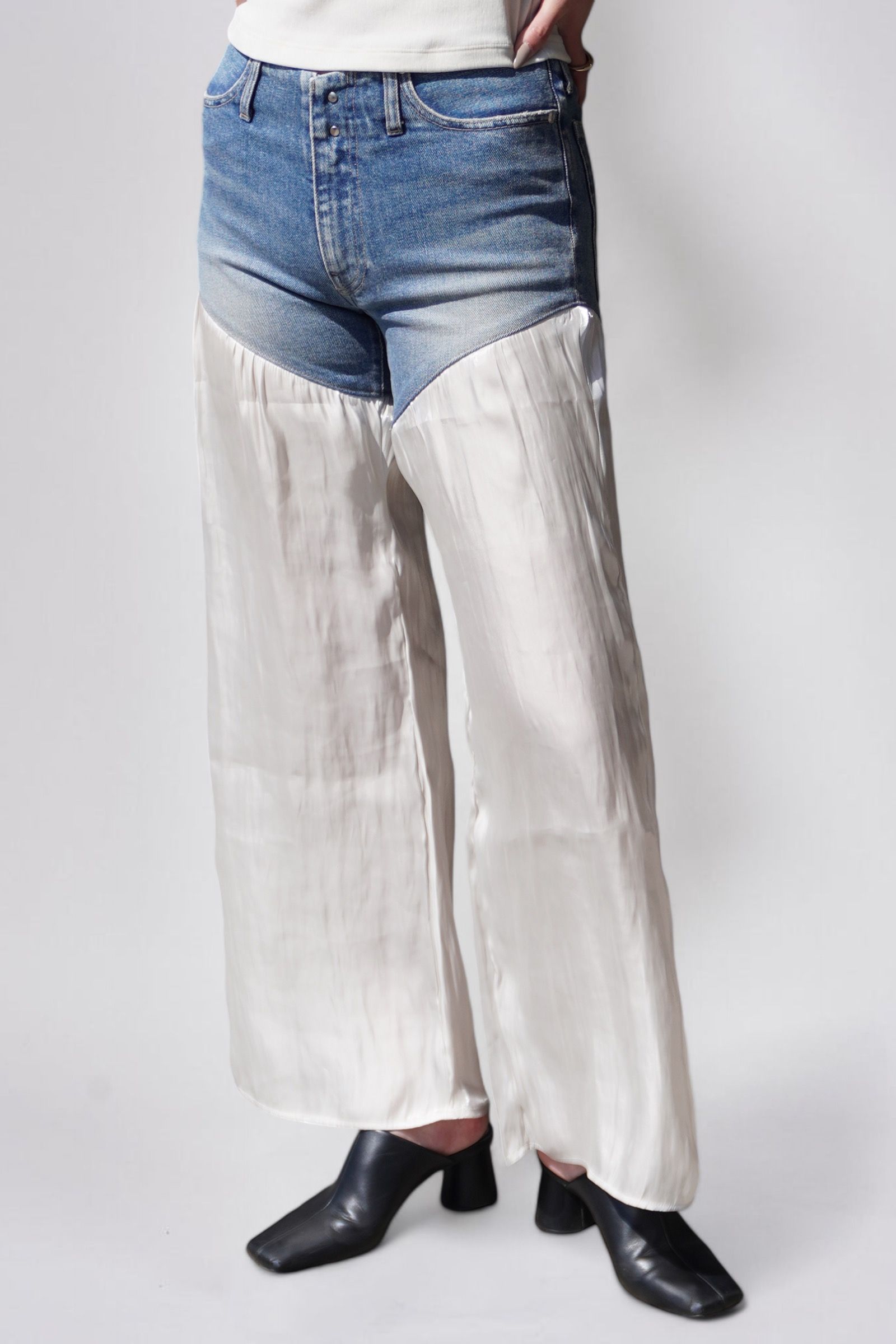 JEAN FLARE PANTS / デニムフレアパンツ (ミッドブルー) / レディース