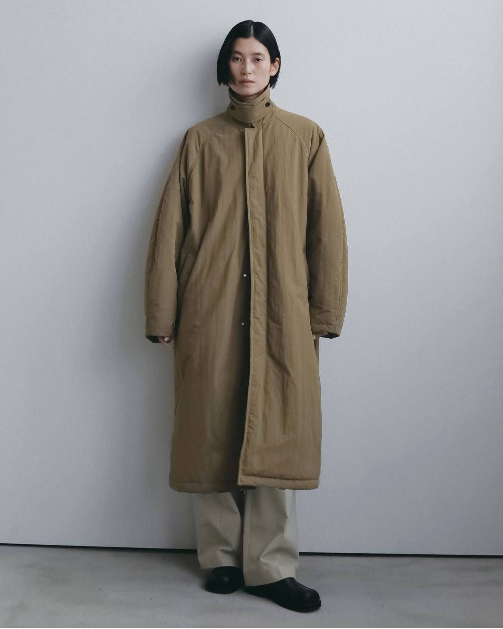 パッデッド ステンカラーコート (ベージュ) Padded Soutiencollar Coat (Beige) / 26AW 【6月29日まで期間限定予約】
