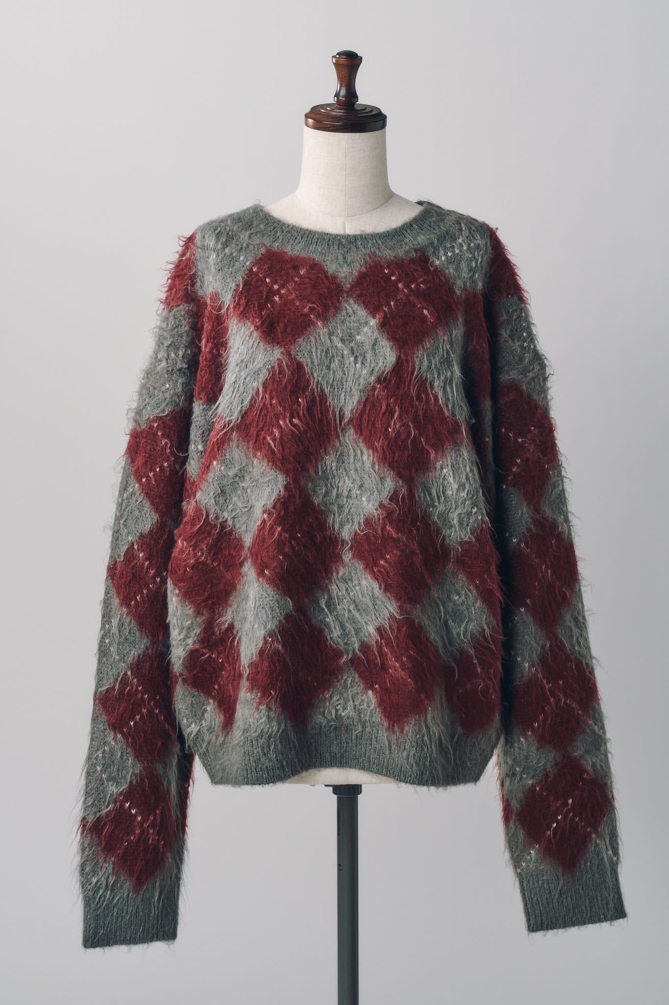 アーガイルニット (レッド) argyle knit(unisex) (Red) / 26AW