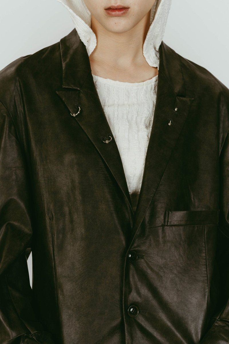 vintage tailored jacket (Leatherblack) / ヴィンテージ テーラードジャケット (レザーブラック) / 26SS