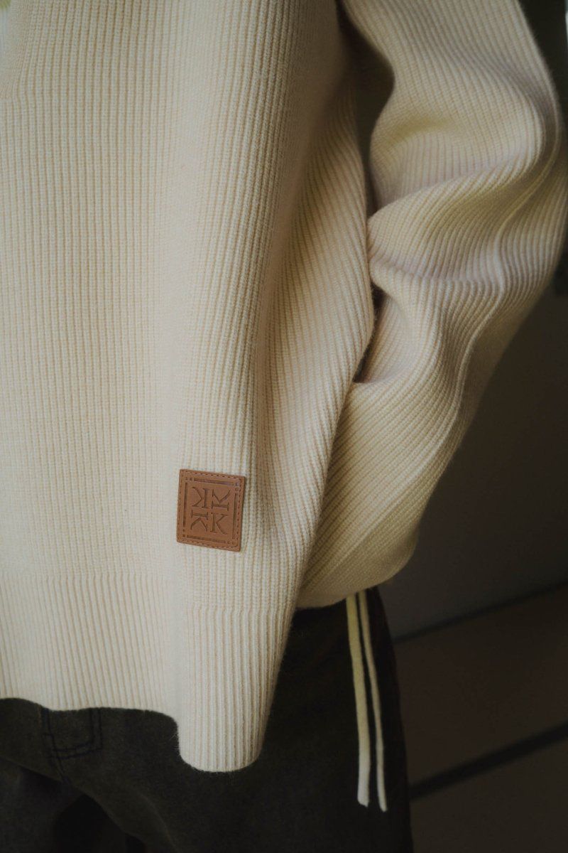 slit neck loose knit (unisex) / スリットネック ルーズニット (アイボリー)