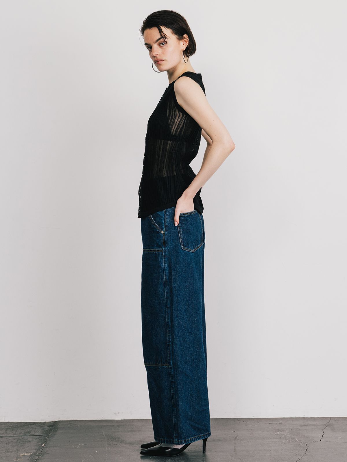 CREDONA - 【25SS】DOUBLE KNEE WASHED DENIM PANTS