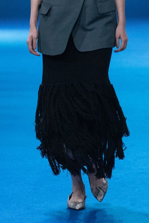 FRINGE KNIT SKIRT / フリンジニットスカート (ブラック)