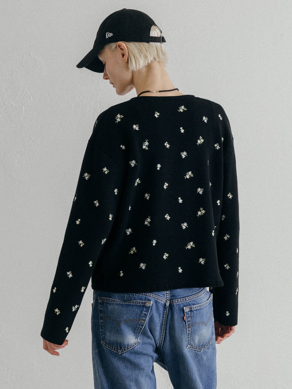 FLOWER EMBROIDERY CD (Black) / フラワーエンブロイダリー カーディガン (ブラック) / 26SS