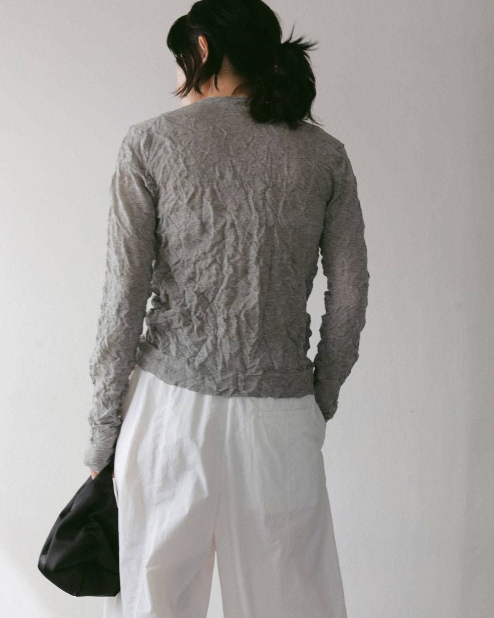 ウォッシャーニットカーディガン (グレー) Washer Knit Cardigan (Gray) / 27SS