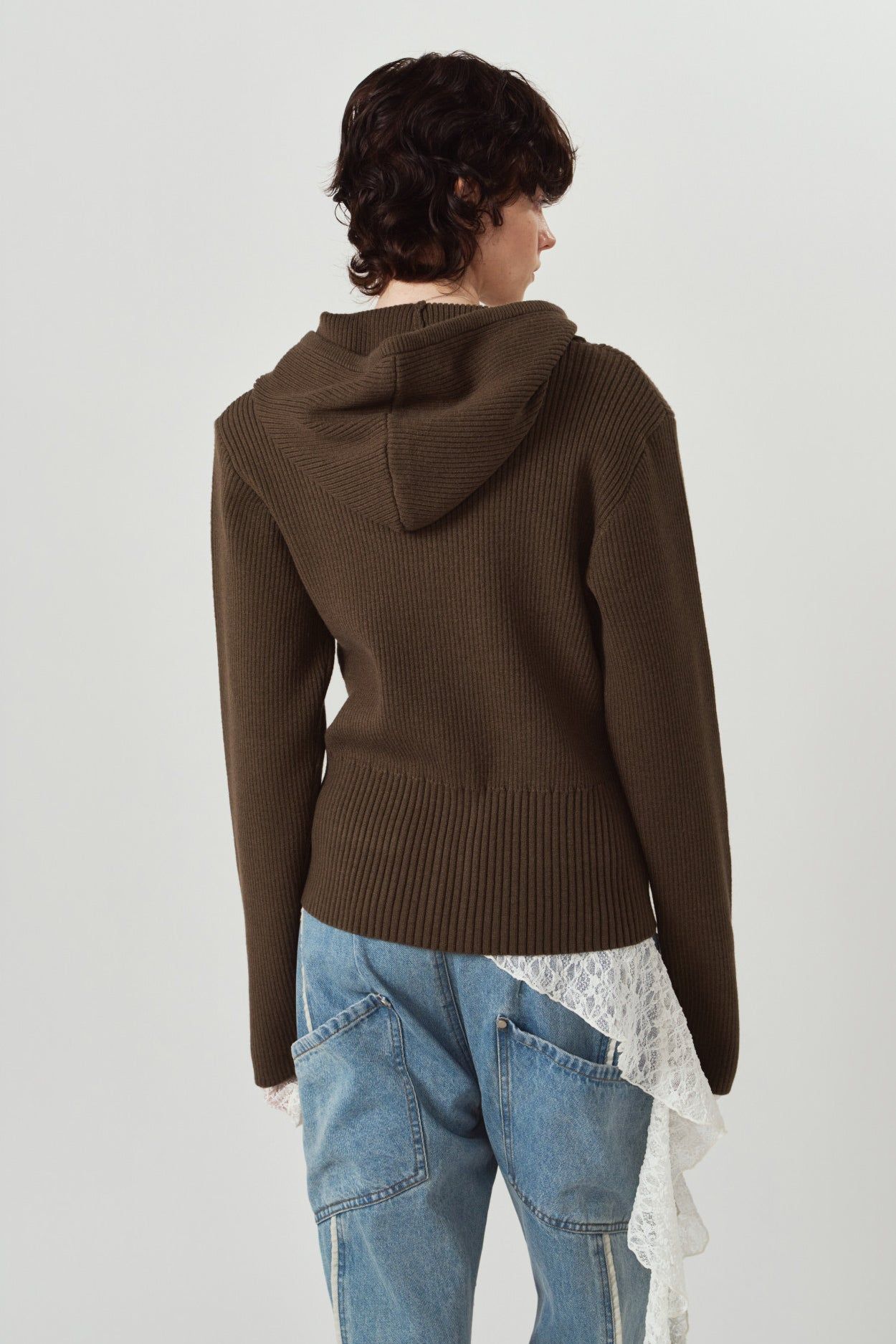 ニットパーカー (ブラウン) hooded knit parka (Brown) / 26AW