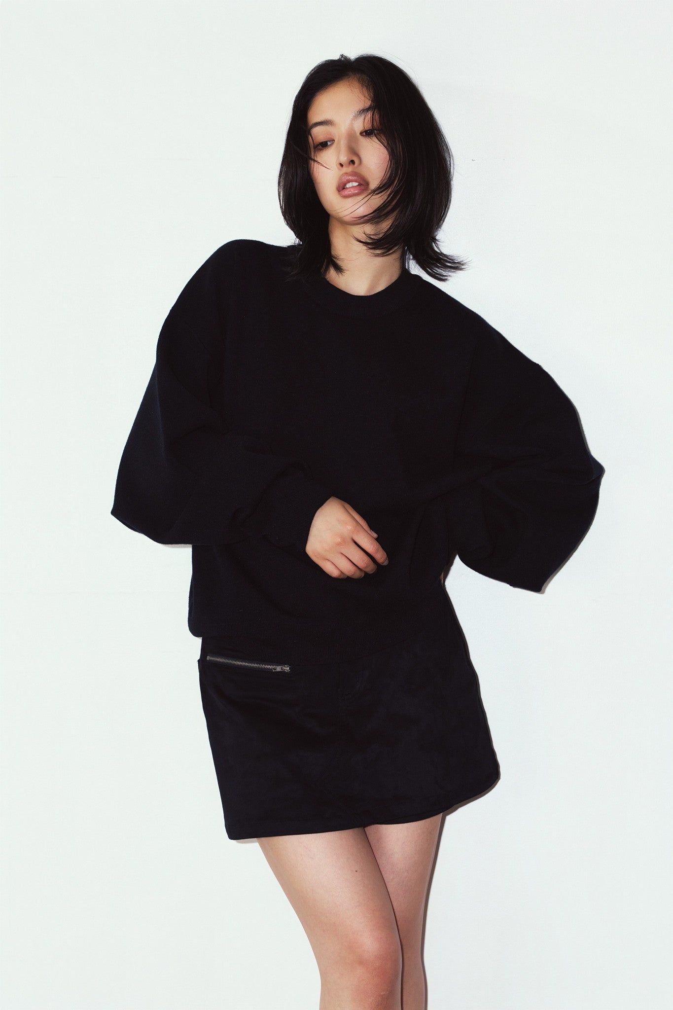 【UNISEXサイズ】2ウェイ ノームコア ニット (ブラック) 2way cuffs normcore knit(unisex) (Black) / 26AW