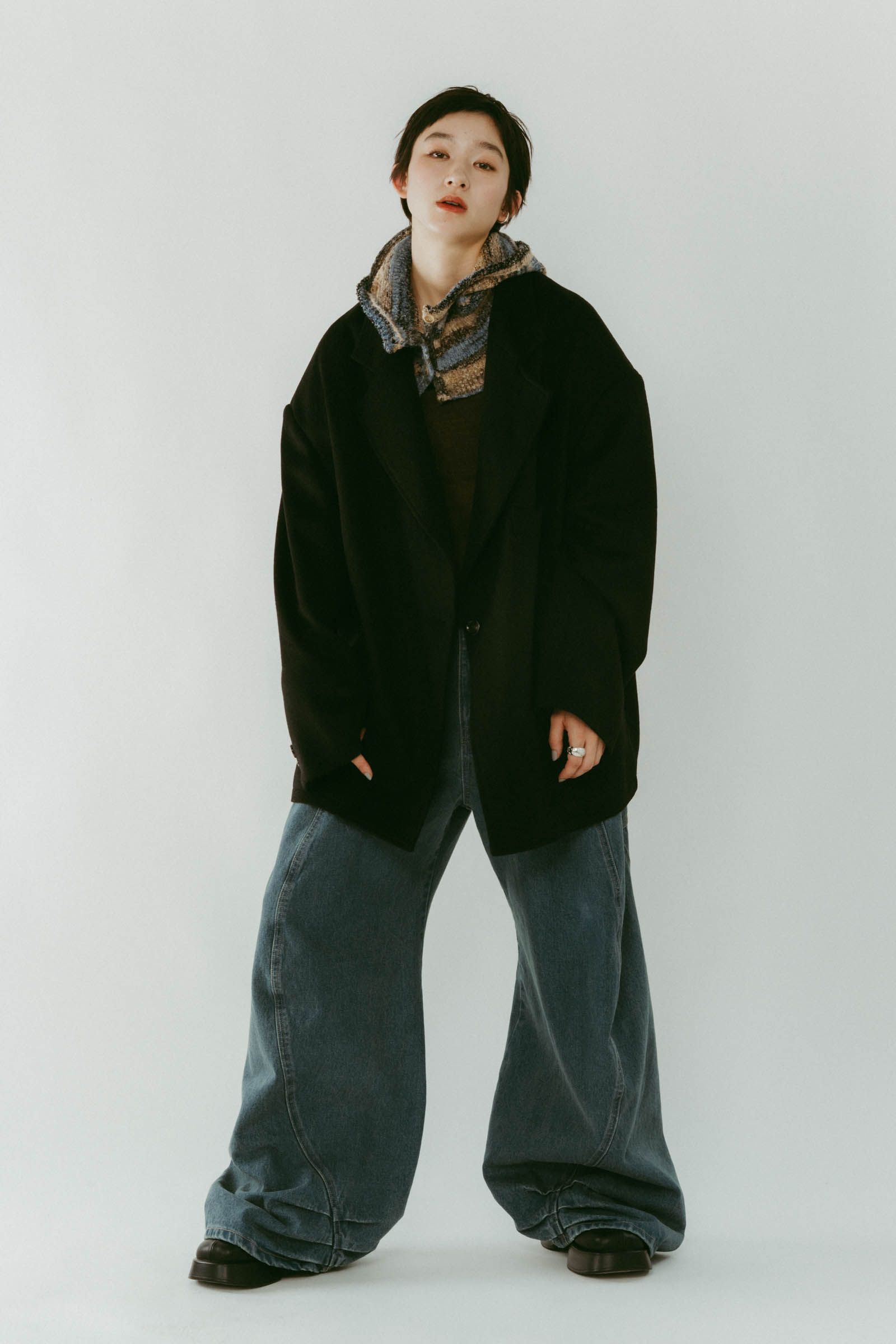 tuck design denim pants / タックデザインデニムパンツ (デニムブルー) / 25AW