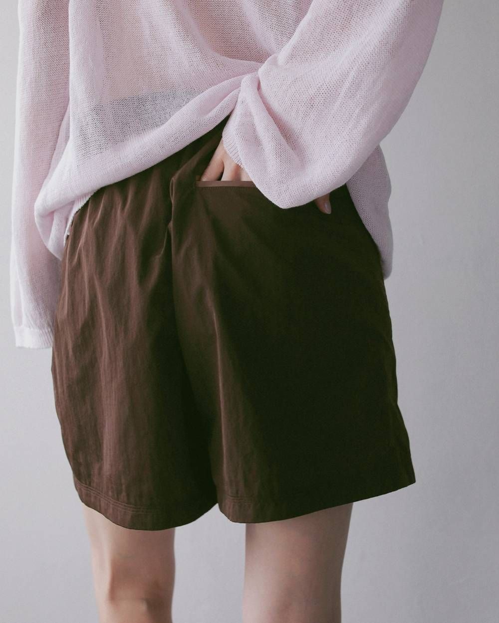 ナイロンハーフパンツ (ブラウン) Nylon Half Pants (Brown) / 27SS