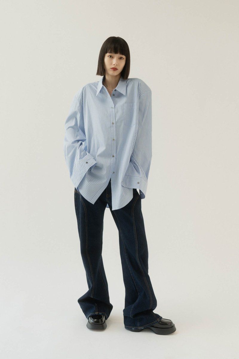 Knuth Marf - label over shirt(unisex) / ラベル オーバー