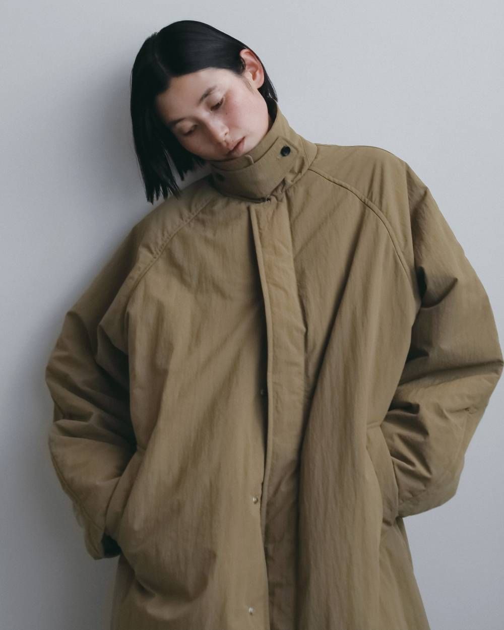 パッデッド ステンカラーコート (ベージュ) Padded Soutiencollar Coat (Beige) / 26AW 【6月29日まで期間限定予約】