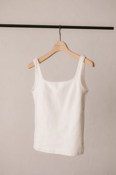 スクエアネックカップインタンクトップ (ホワイト) Square Neck Tank Top (White) /  26SS