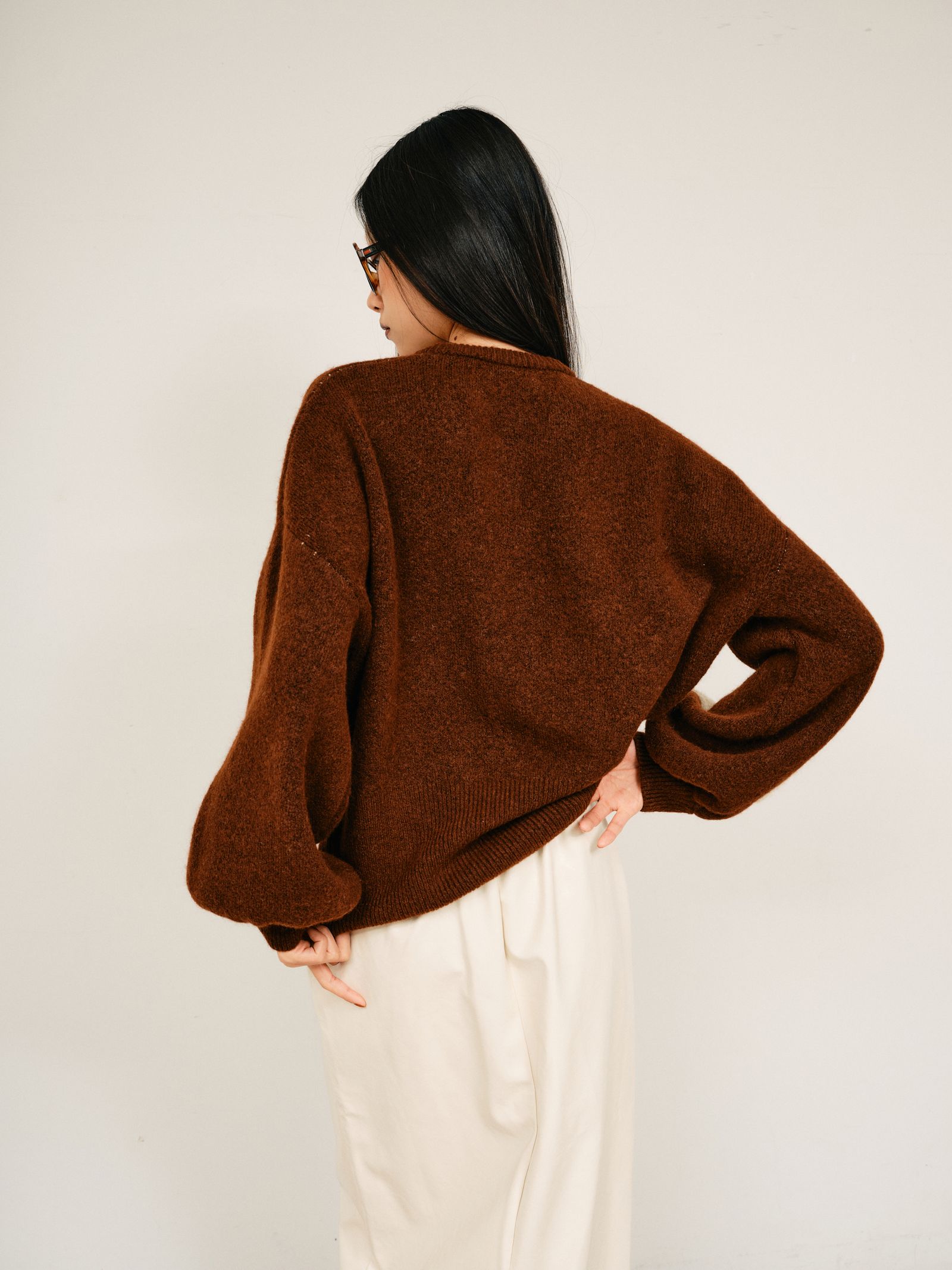 【BF割引対象12/2まで】Illustration jacquard knit top / イラストジャガードニットトップス (ブラウン) / 25AW