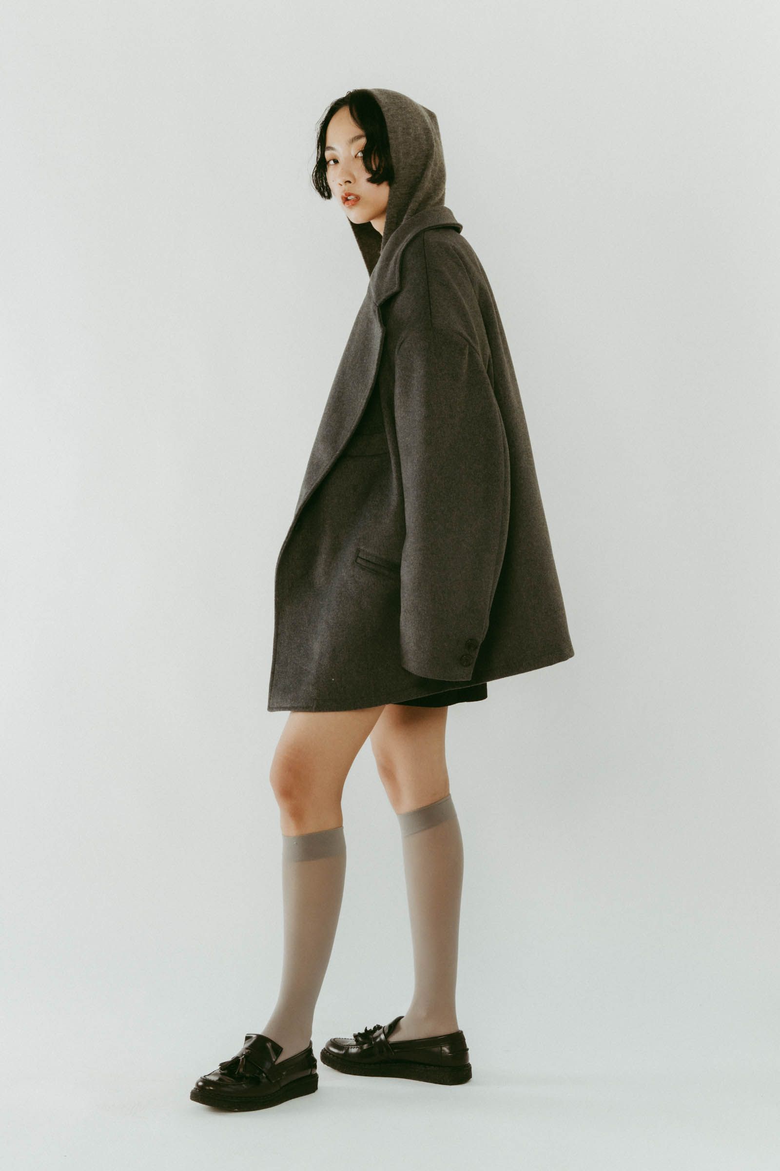 muffler overlay jacket(unisex) / マフラー オーバージャケット (グレー) / 25AW