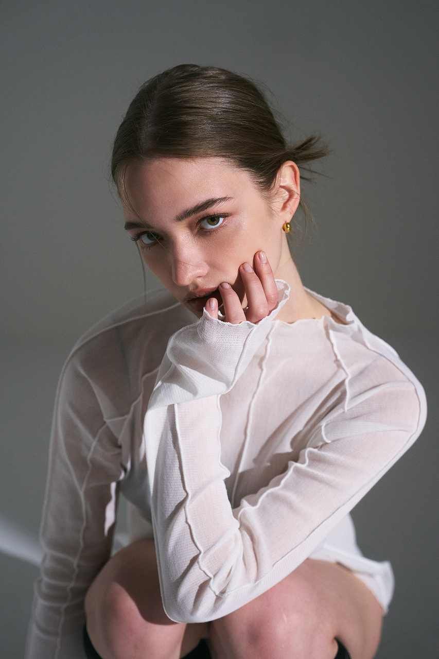 コットンチュールロンT (ホワイト) Cotton Tulle Long-Sleeve Tee (White) / 26AW
