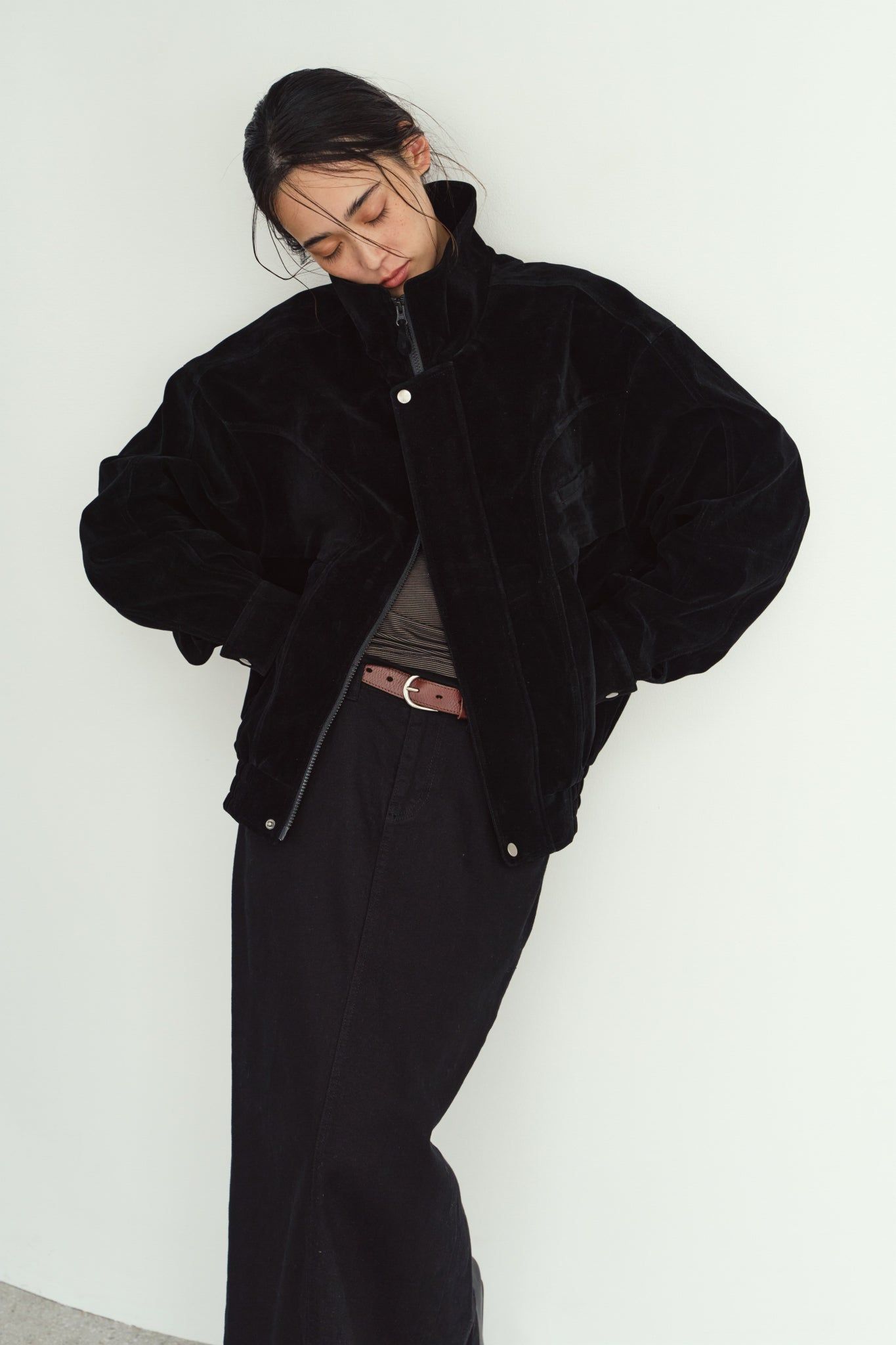 スエードブルゾン (ブラック) suede blouson(unisex) (Black) / 26AW