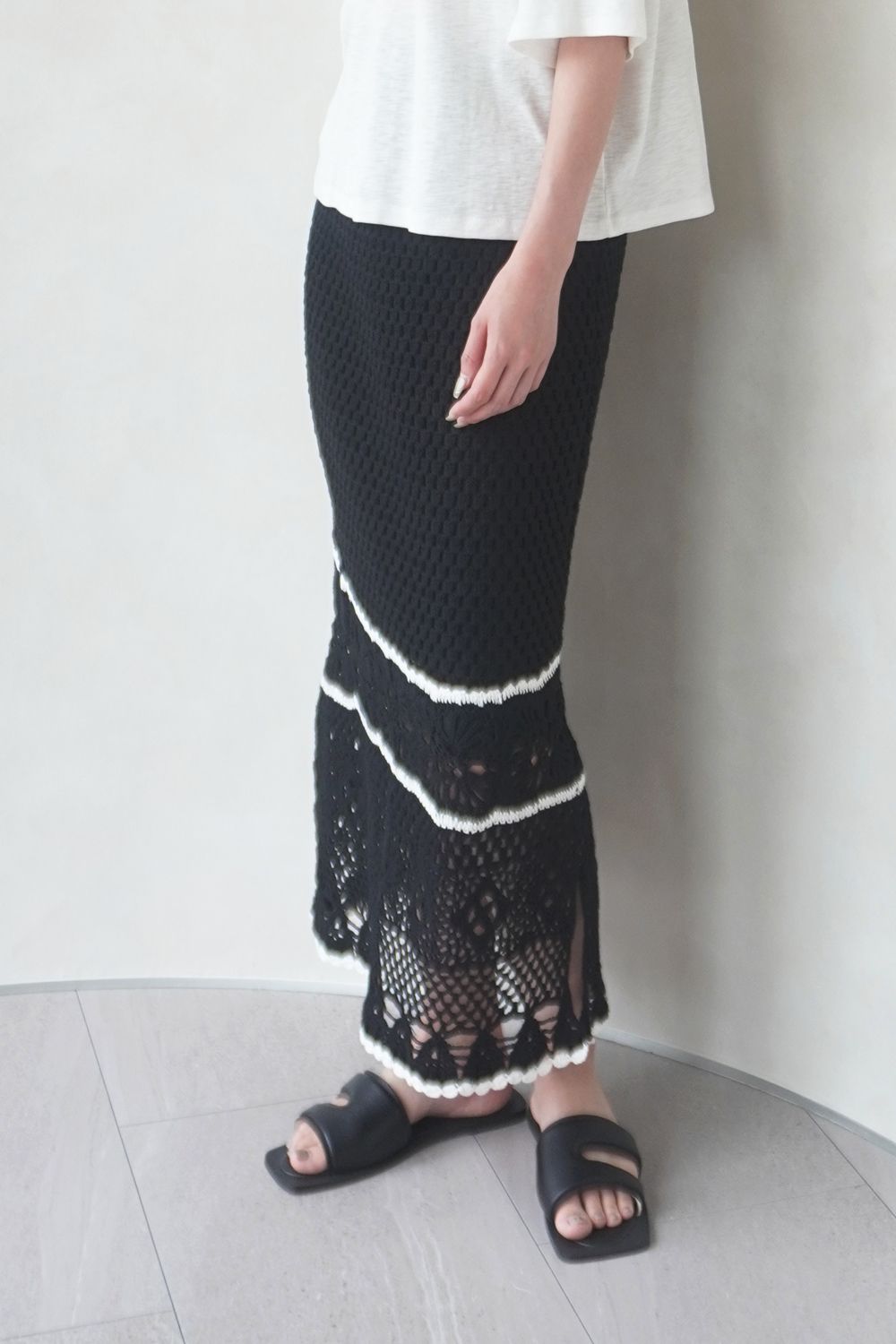 CASA FLINE - HAND CROCHET KNIT SKIRT / ハンドクロシェニット