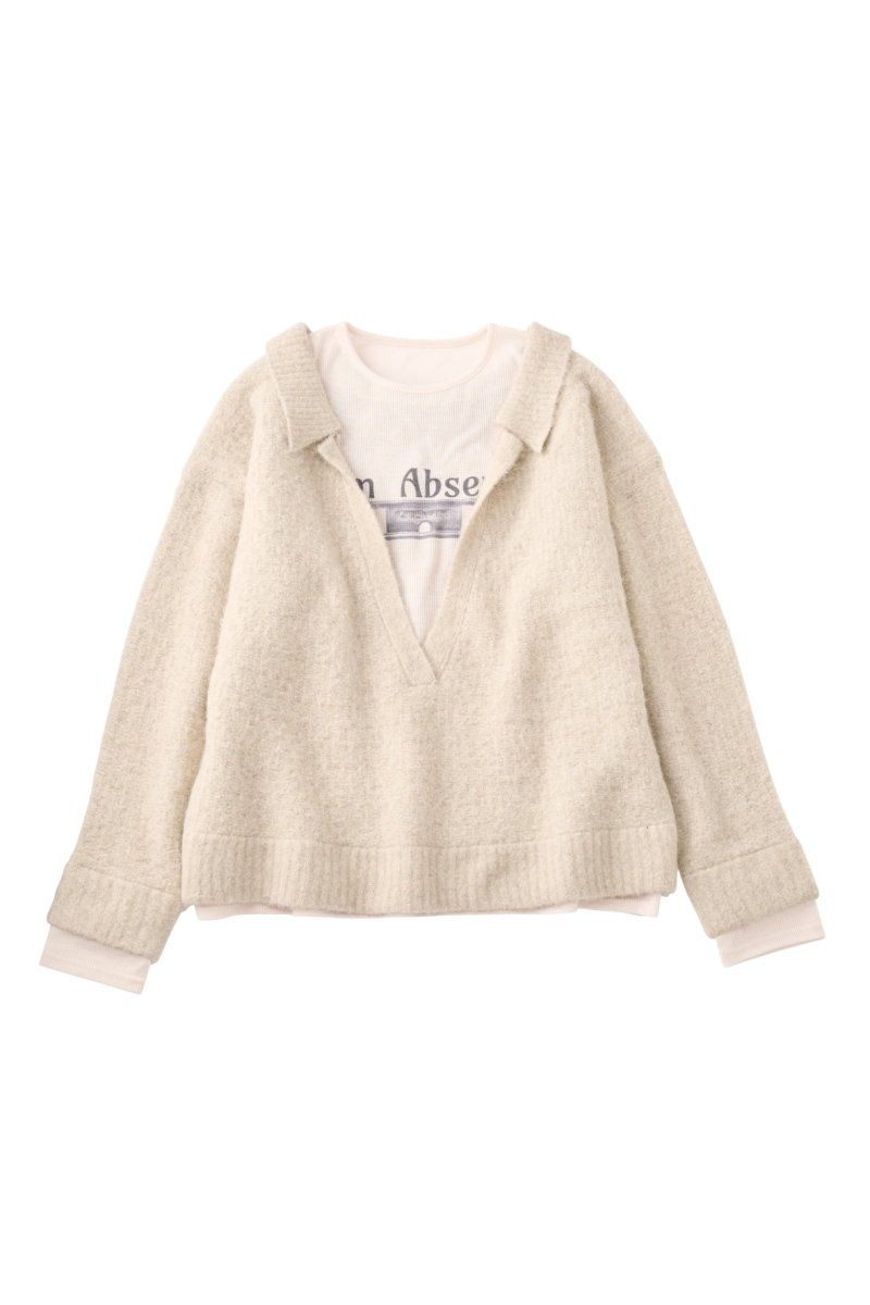 docking loose knit(unisex) / ドッキングルーズニット (アイボリー) / 25AW