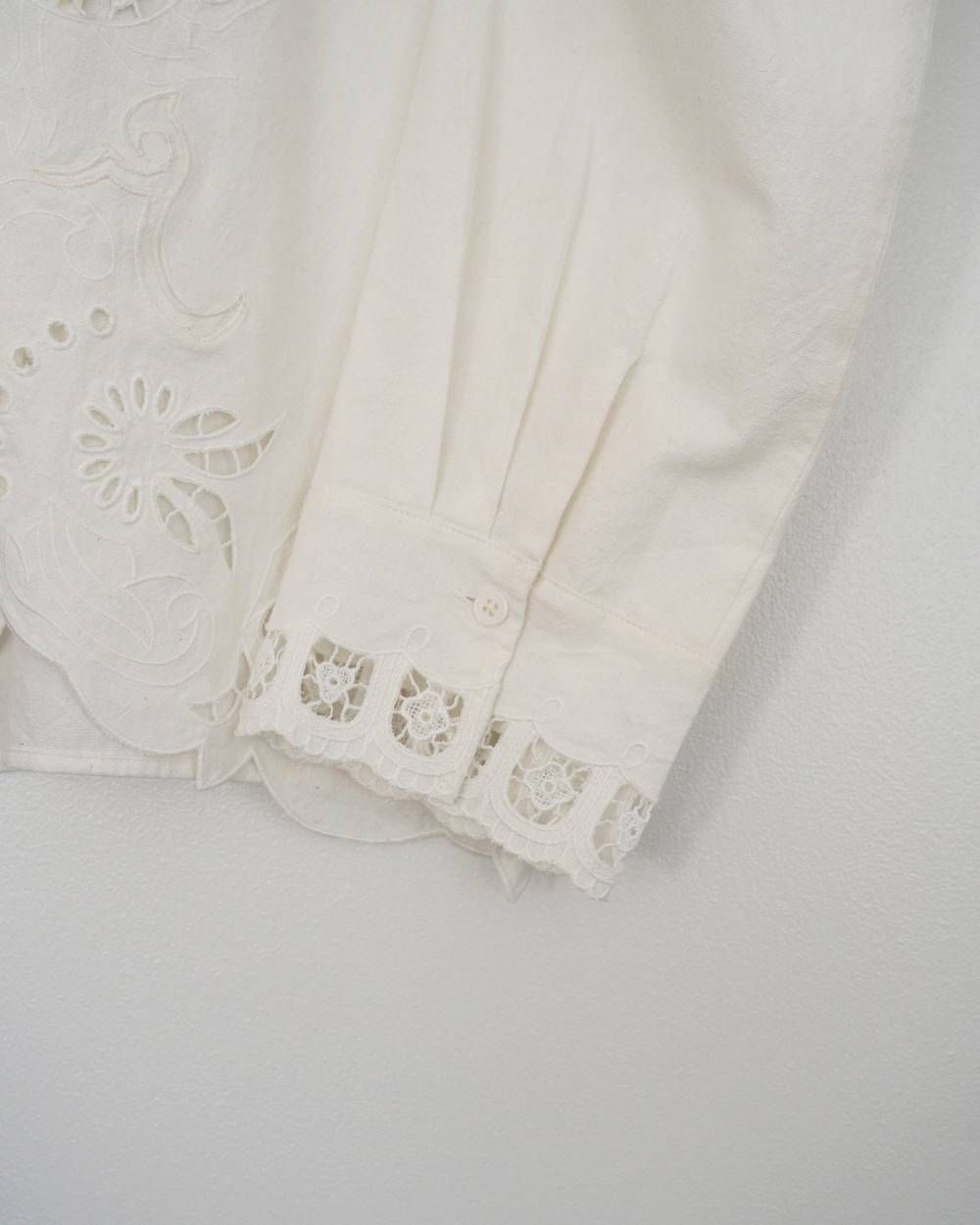 カットワーク オープンカラーシャツ (ホワイト) Cutwork Opencollar Shirts (White) /  26SS