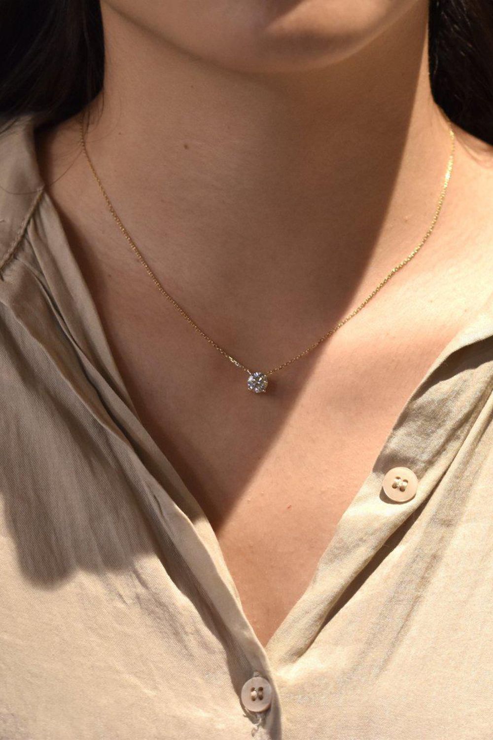 GYPPHY - SOLITAIRE MOISSANITE NECKLACE / ソリティア モアサナイト 