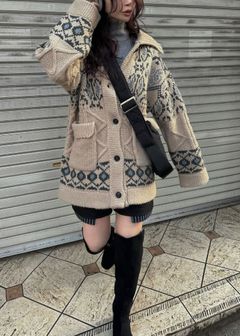 nordic pattern knit cowichan jacket / ノルディック カウチンニットジャケット (タン) / 25AW /