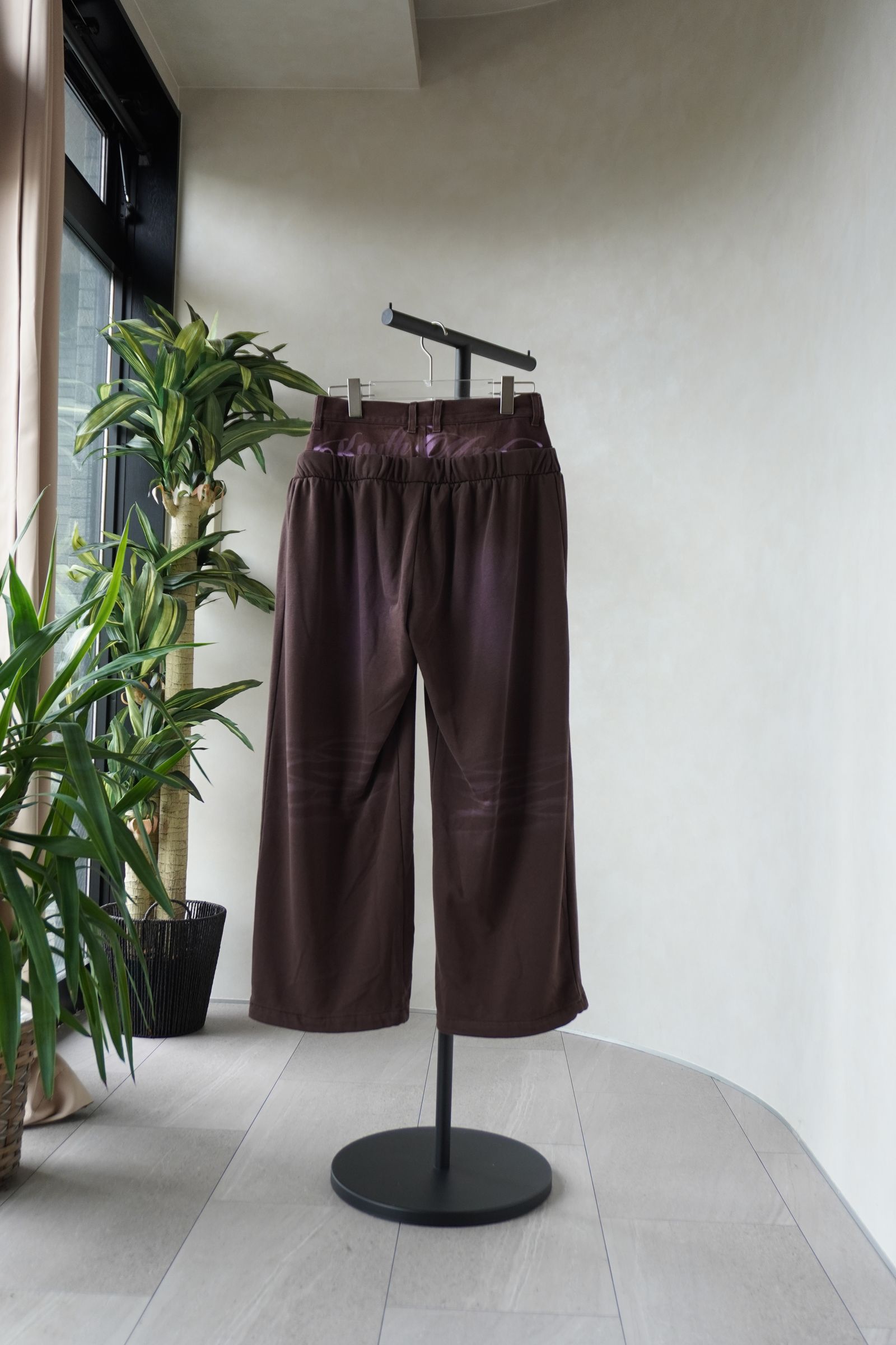 ダブルレイヤースウェットパンツ (ブラウン) double-layer sweatpants (Brown) /  26SS