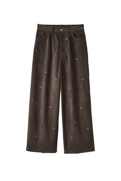 K motif velveteen pants(unisex) / Kモチーフ ベルベットパンツ (グレーカーキ) / 25AW