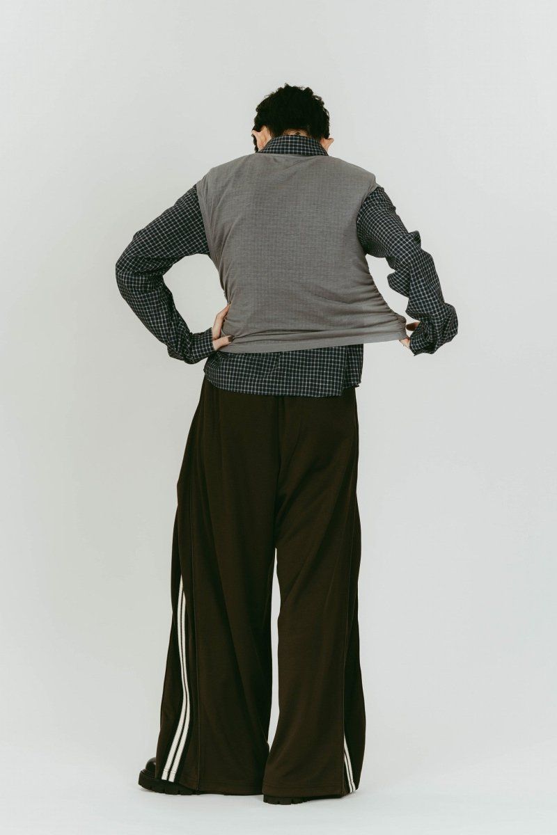 zip-up track pants(unisex) (Brown) / ジップアップ トラックパンツ (ブラウン) / 26SS