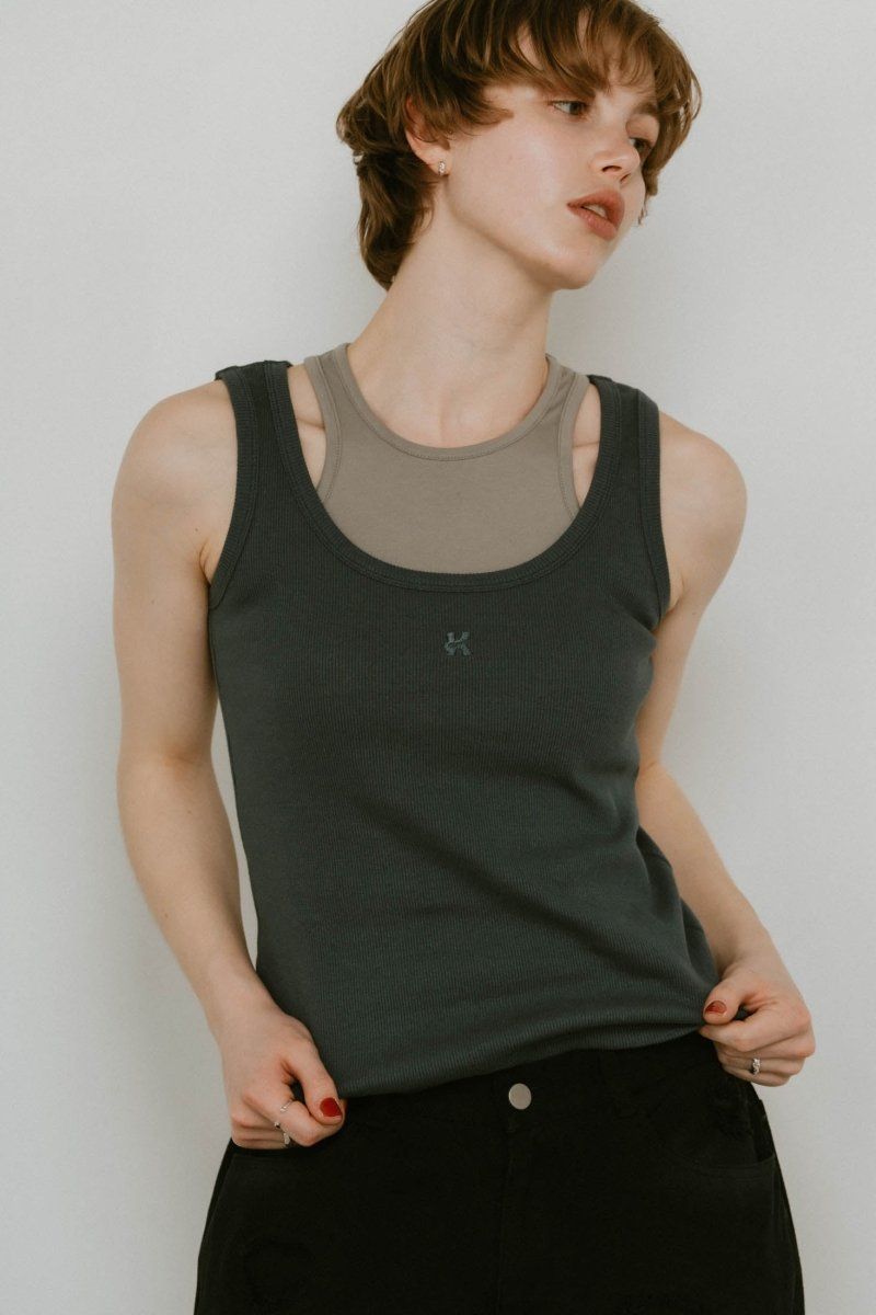 2piece layered logo tank top/3color | KNUTH MARF