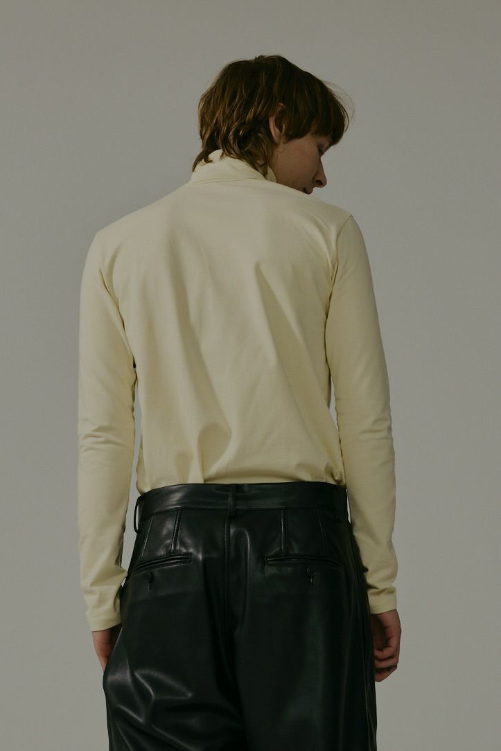 【メンズ】ORGANIC COTTON SPANDEX TURTLE BECK / オーガニックコットンタートルネックTシャツ (エクリュ)