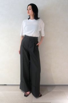 DOUBLE CLOTH WIDE PANTS /ダブルクロスワイドパンツ (ブラック)
