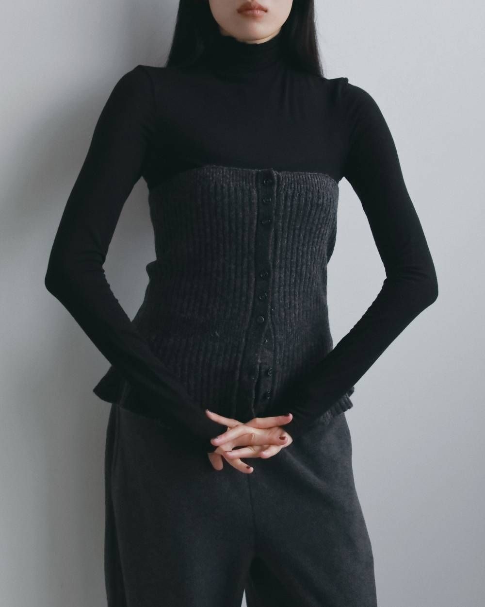 ウール2ウェイビスチェ (チャコールグレー) Wool 2way Bustier (Charcoal gray) / 26AW 【6月29日まで期間限定予約】
