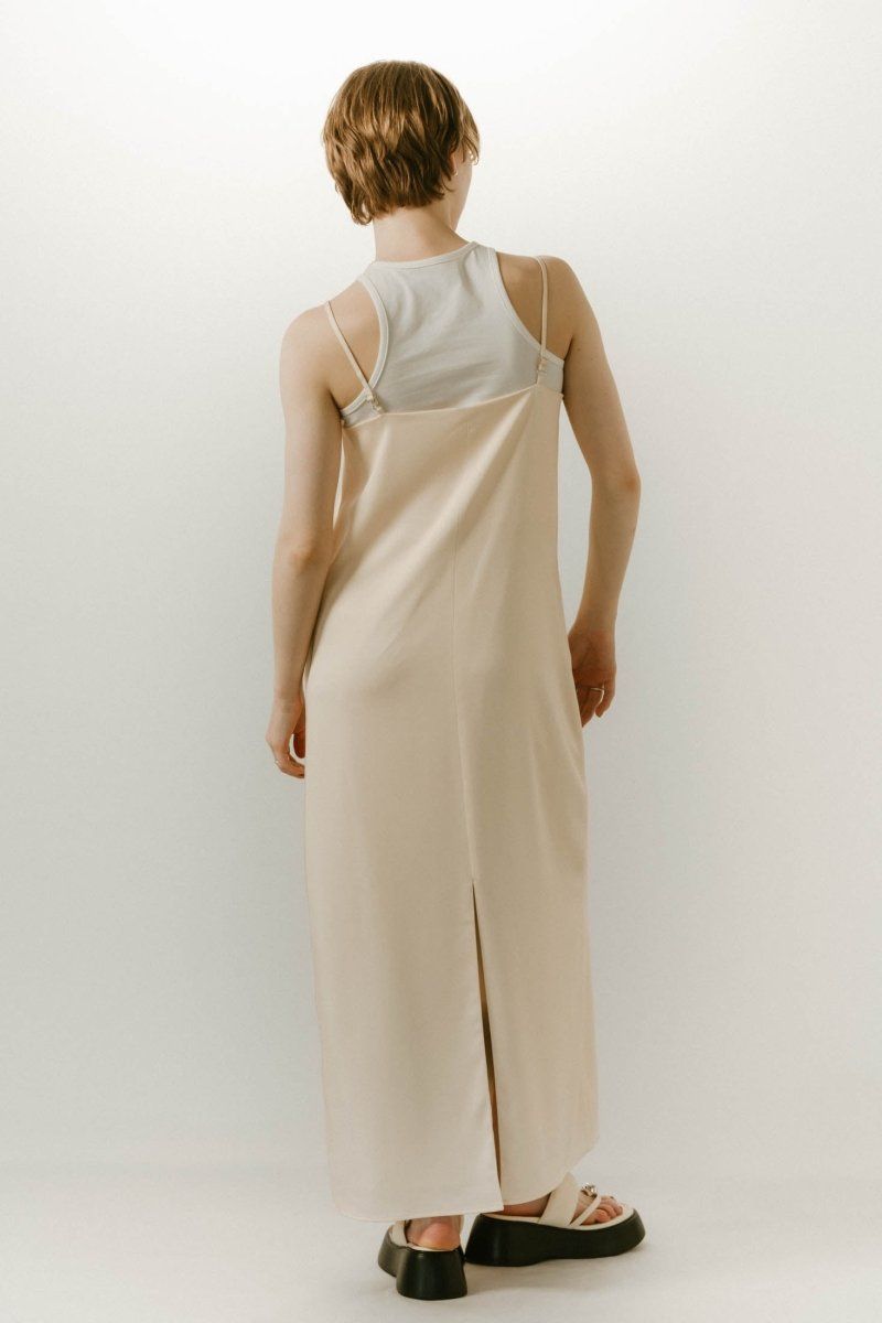 flower print satin dress / フラワープリントサテンドレス (イエロー) / 25SS