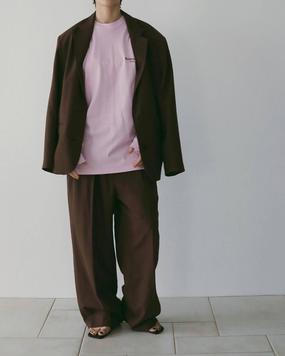 リネンタックパンツ (ブラウン) Linen Tuck Pants (Brown) /  26SS