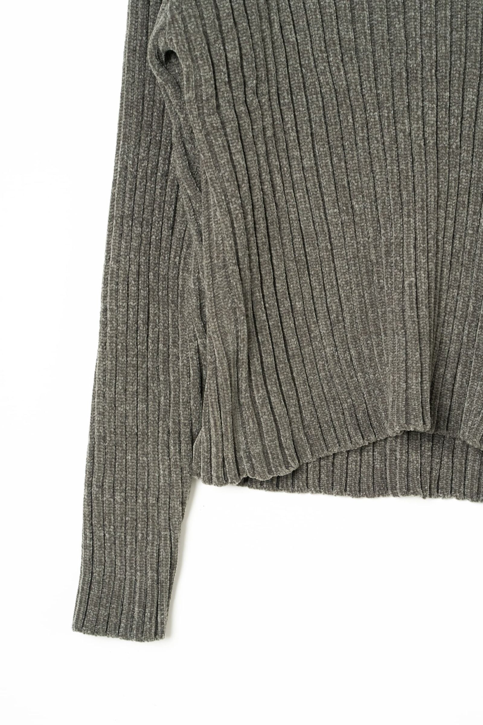 ブークレ ニット フーディ (カーキ) rib hoodie boucle knit (Khaki) / 26AW