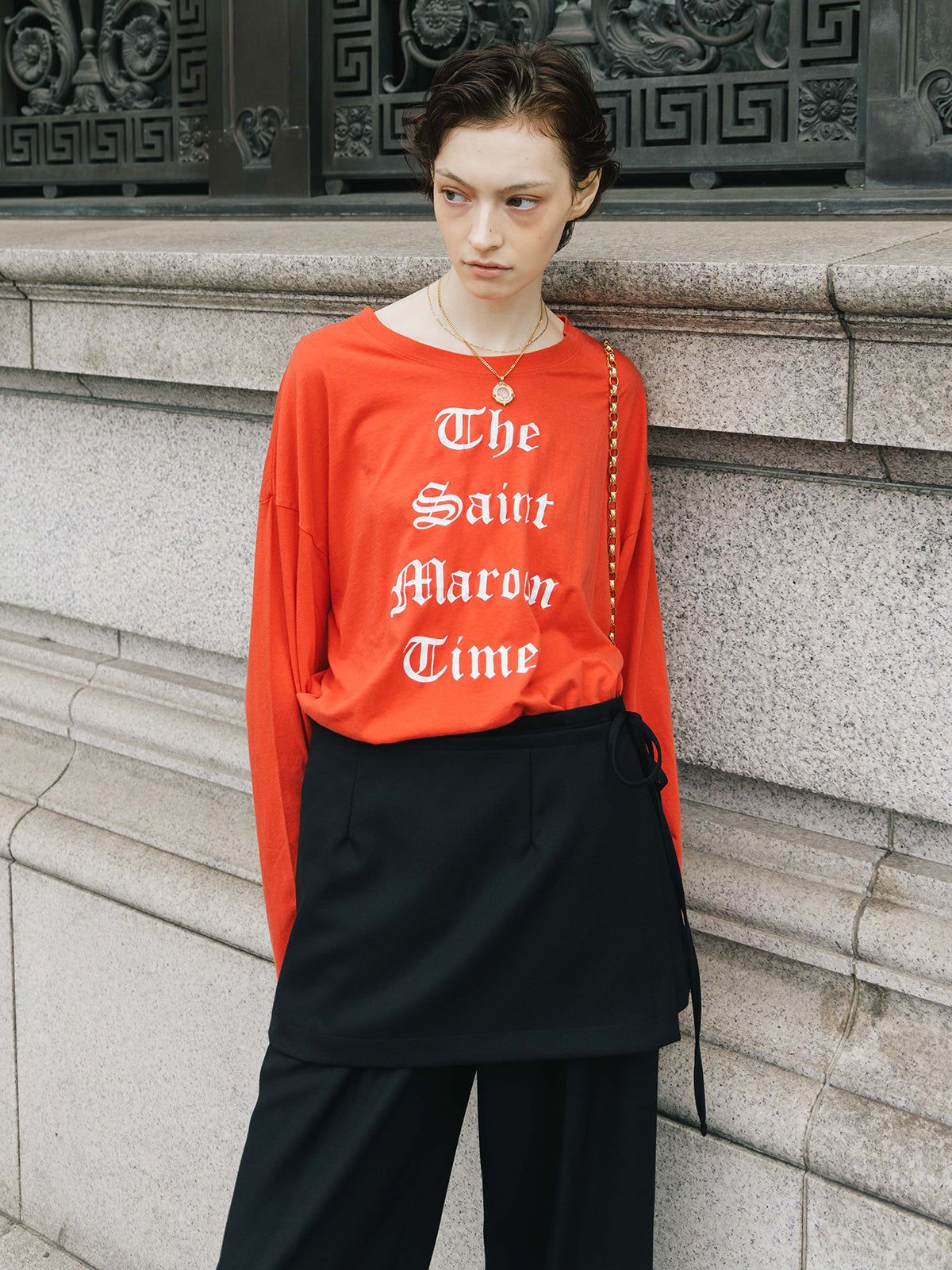パーマネント ロングスリーブ Tシャツ (Sain Maroon Times) PARMANENT L/S TEE /  26AW