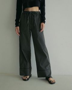 Stripe Pajamas Pants / ストライプ パジャマパンツ (ブラック)