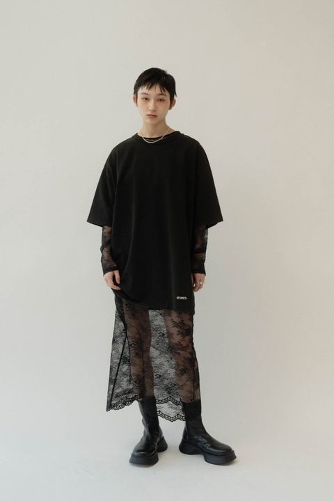 新品未使用】knuth marf lace up やむなく bare tunic/BK