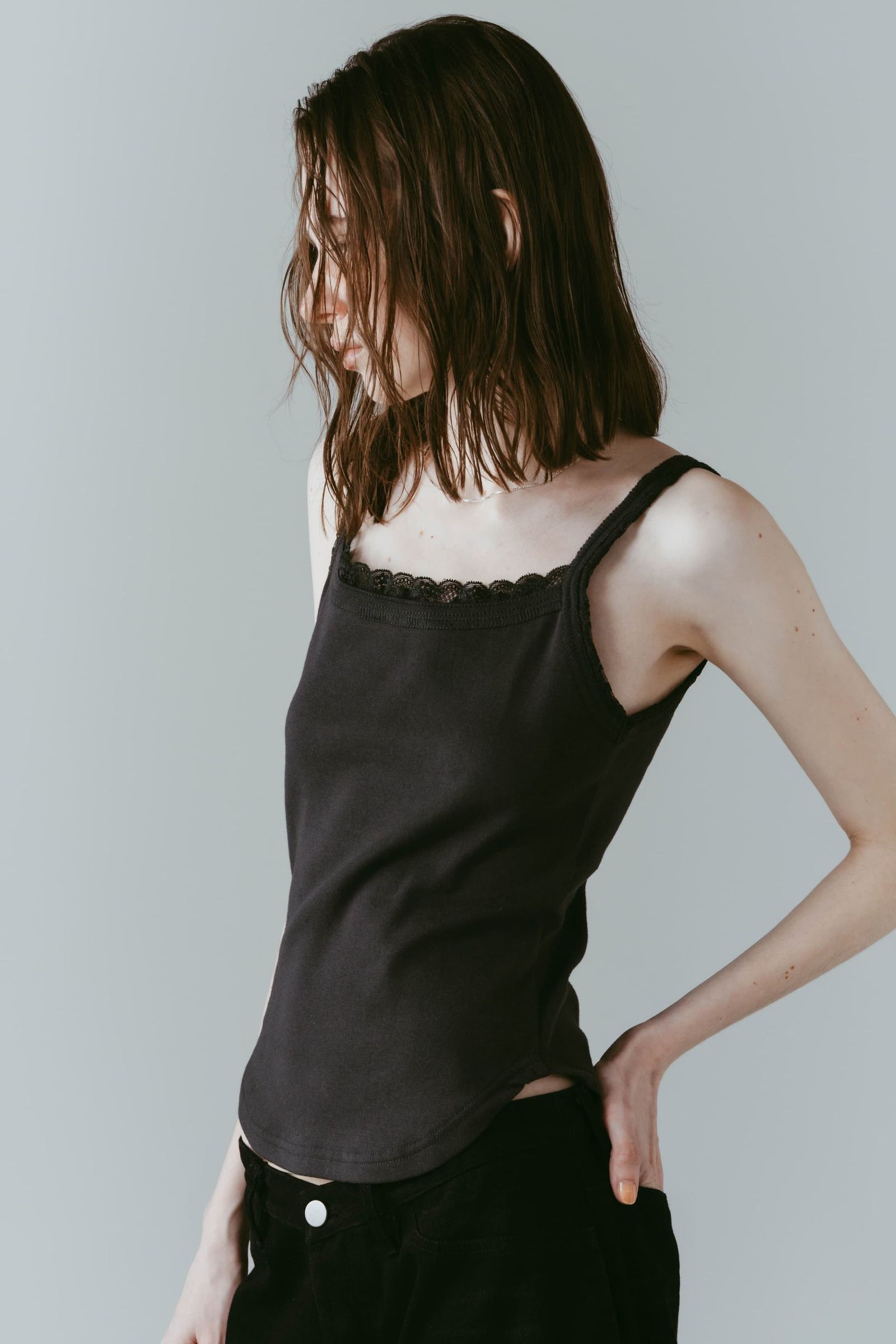 レースディテール キャミソール (グレー) lace detail camisole (Gray) /  26SS