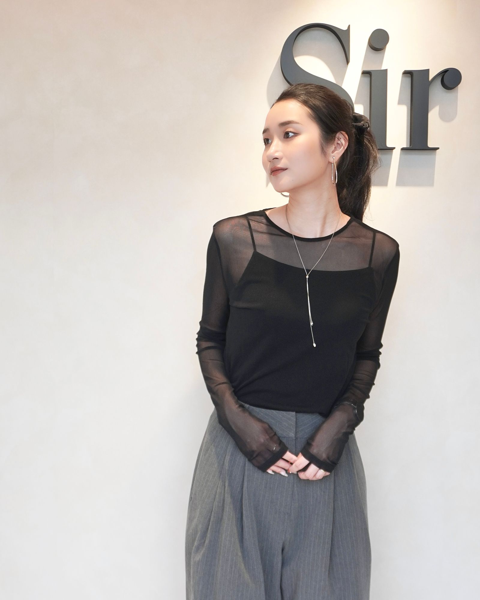 【25AW】2way Sheer Tops / 2ウェイ シアートップス (ブラック)