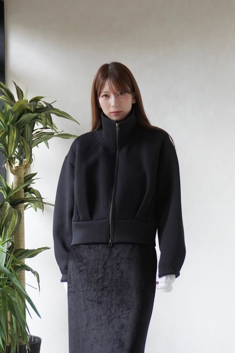 ダブルニットジップブルゾン (ブラック) Double-Knit Zip-Up Blouson (Black) / 26AW