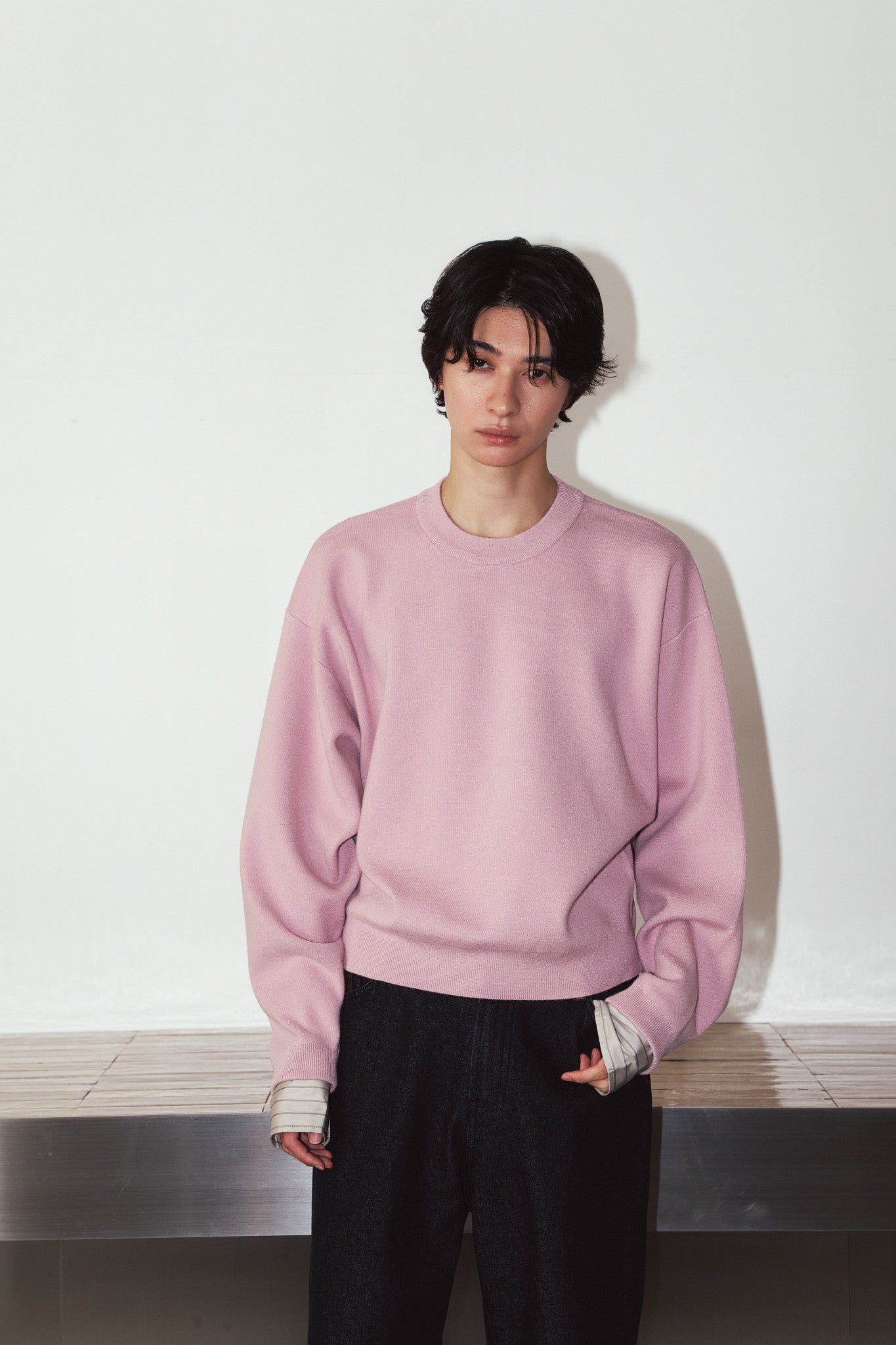 【UNISEXサイズ】2ウェイ ノームコア ニット (ピンク) 2way cuffs normcore knit(unisex) (Pink) / 26AW