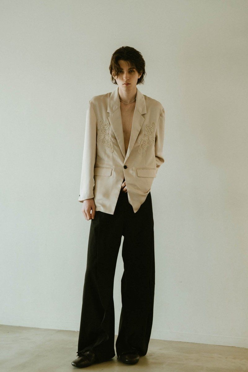embroidered satin jacket / エンブロイド サテンジャケット (アイボリー) / 25SS