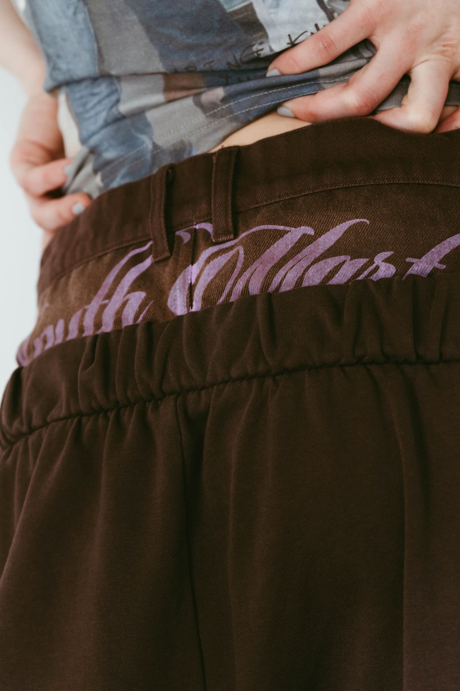 ダブルレイヤースウェットパンツ (ブラウン) double-layer sweatpants (Brown) /  26SS